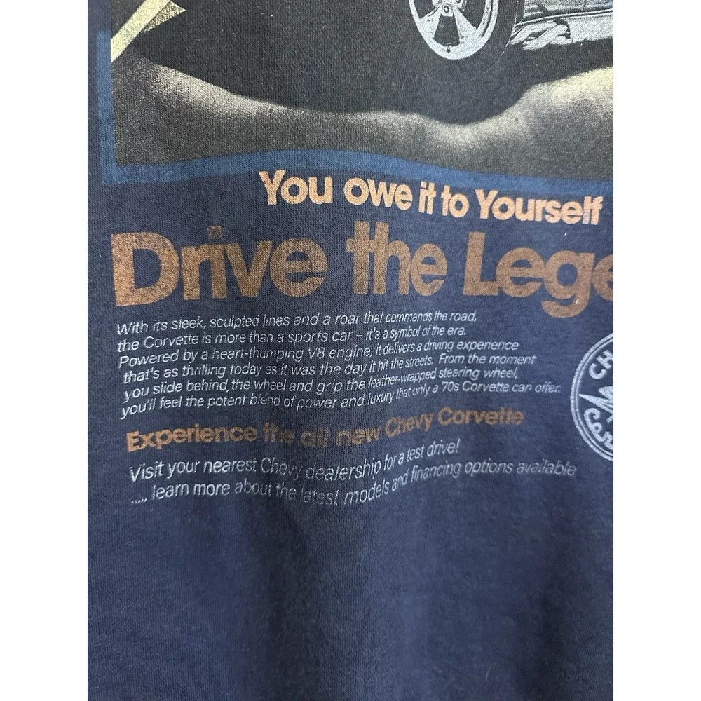 Chevrolet Corvette Crewneck Sweatshirt Men's XL Racing Long Sleeve Racing Logo - Picture 6 of 11